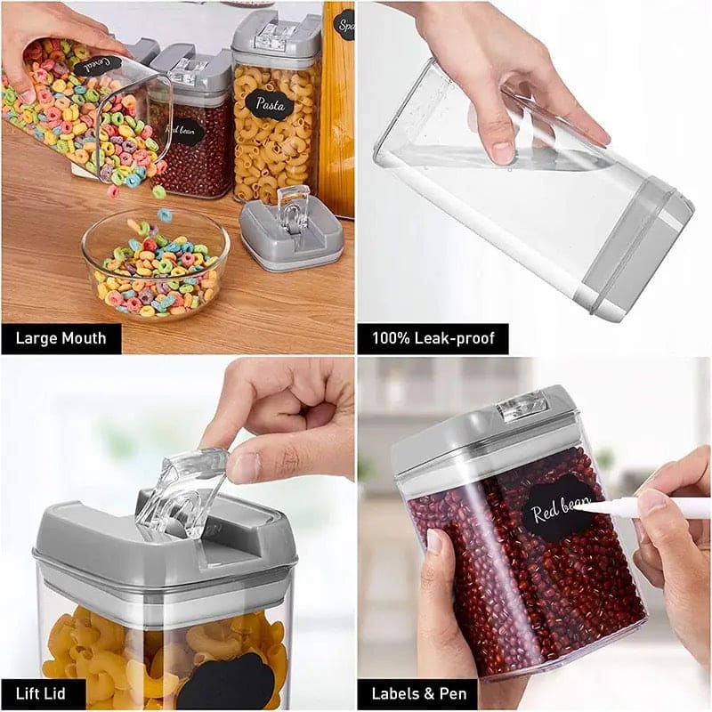 Set Of 3 Plastic Food Storage Container, Kitchen Organizer Jars Box, Transparent Sealed Cans Jars For Spices, Multi Capacity Grain Storage Box, Kitchen Snacks Dry Plastic Fresh Keeping Tank Set Of 3 Plastic Food Storage Container, Kitchen Organizer Jars Box, Transparent Sealed Cans Jars For Spices, Multi Capacity Grain Storage Box, Kitchen Snacks Dry Plastic Fresh Keeping Tank
